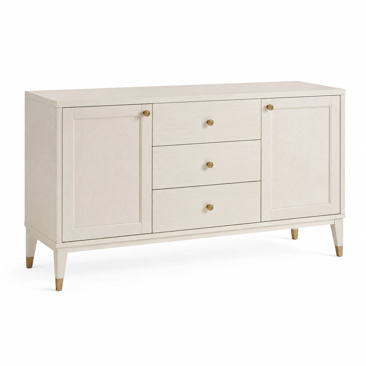 Aparador Blanco de Madera con Cajones y Puertas