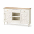 Aparador de Madera con Puertas y Estantes Blanco y Roble Claro 120x40x80cm