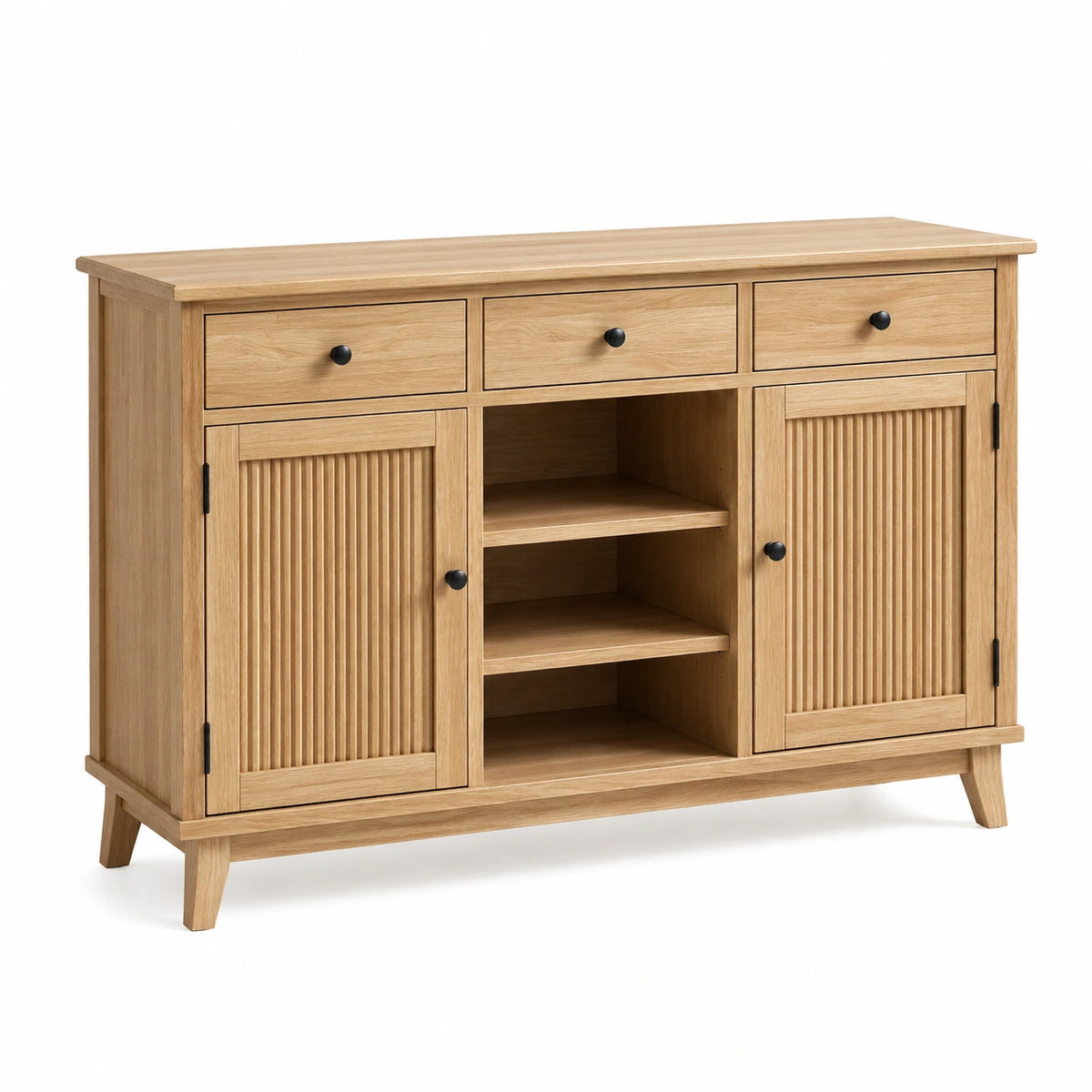 Aparador de madera de roble con cajones y puertas 150 cm