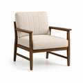 Sillón de madera con cojín de poliéster beige
