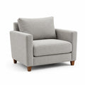 Sillón de tela gris con patas de madera 90x80x85 cm