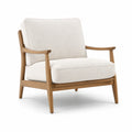 Sillón de madera y tela de poliéster beige