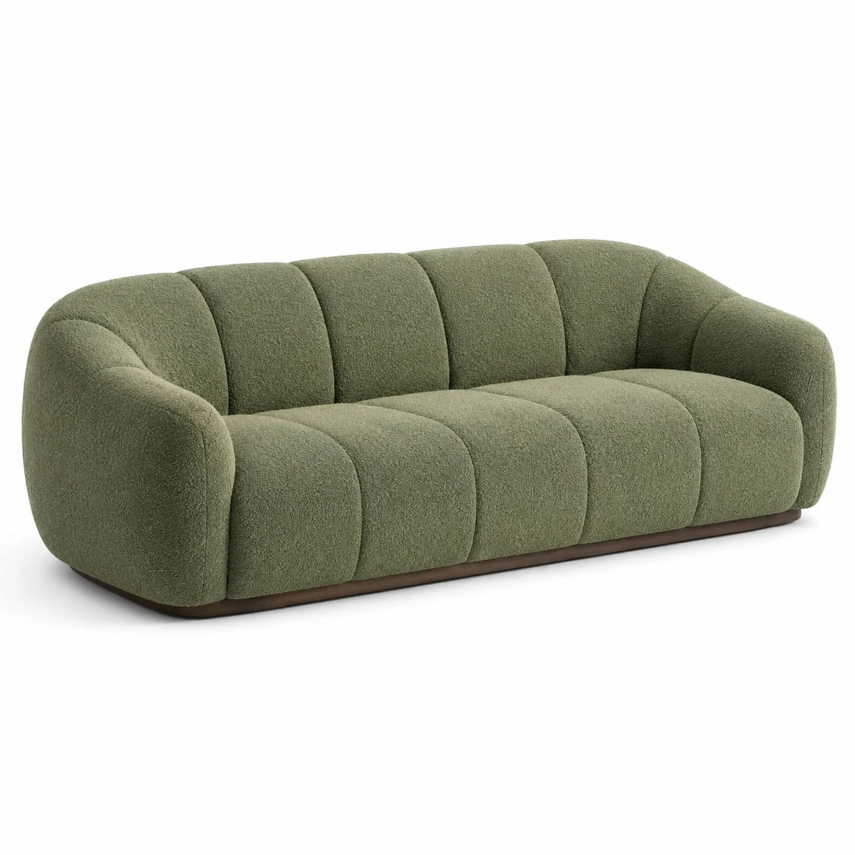 Sofá de tres plazas de tapicería verde 200 cm