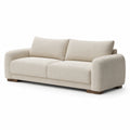 Sofá de 3 plazas de madera y poliéster beige