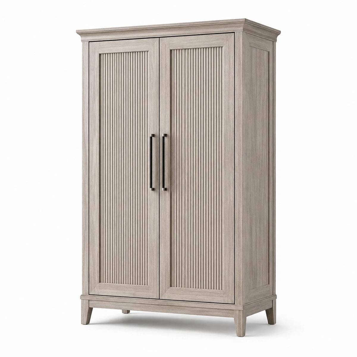 Armario de madera de roble con puertas abatibles gris 180cm