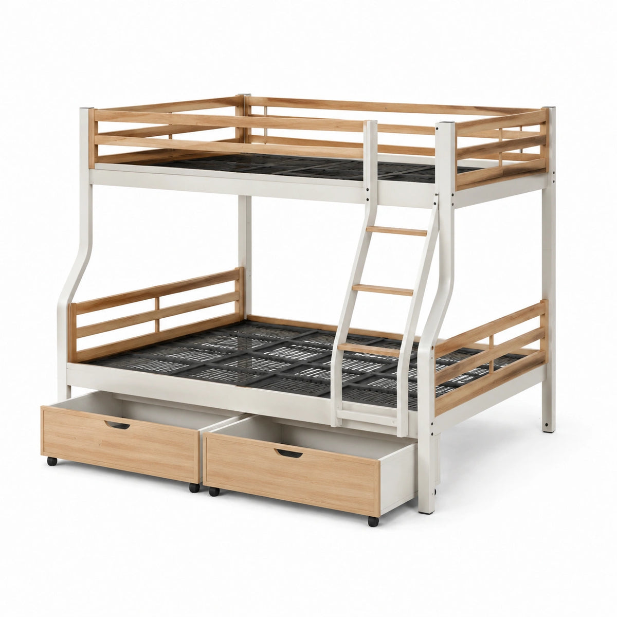 Litera de metal y madera con cajones 200x140x160 cm
