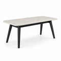Mesa de comedor de mármol y patas de madera 180x90x75 cm