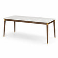 Mesa de comedor de mármol y madera de nogal 150 cm