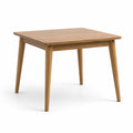 Mesa de comedor cuadrada de madera maciza 80x80x75 cm marrón