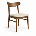 Silla de madera con asiento de poliéster beige
