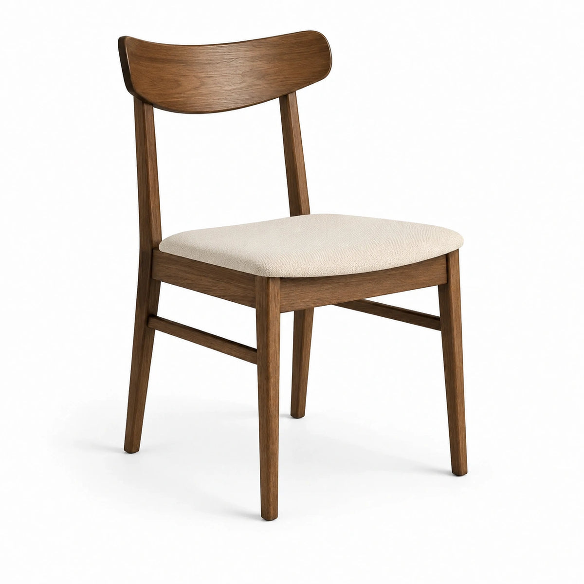 Silla de madera con asiento de poliéster beige